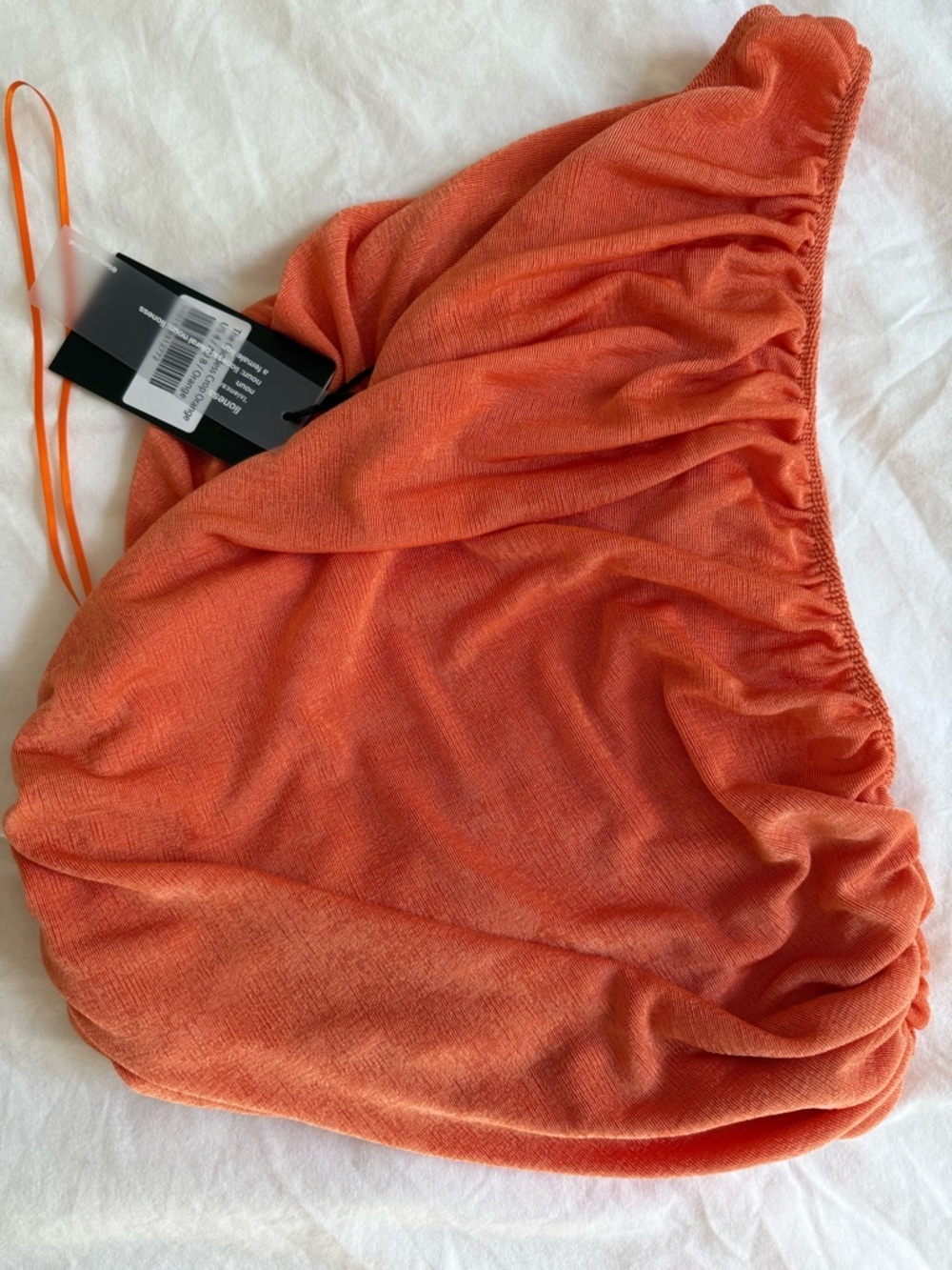 NWT Lioness Goddess One Shoulder Ruched Crop Top Orange S - Picture 4 of 7